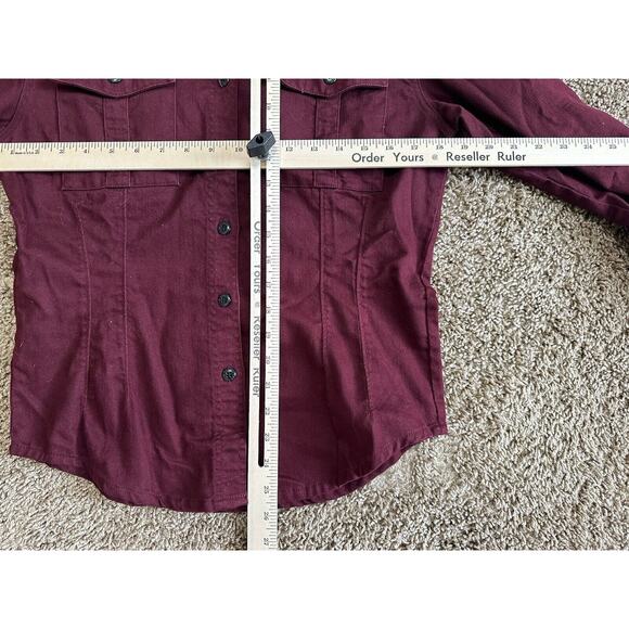 Women’s Harley Davidson Shirt Button Up Down Maroon Embroidered Button Shirt M - Picture 8 of 9